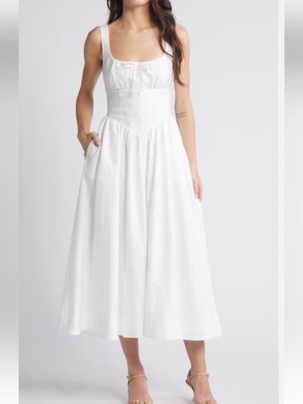 Reformation Balia Linen Midi Dress NWOT - Picture 2 of 8